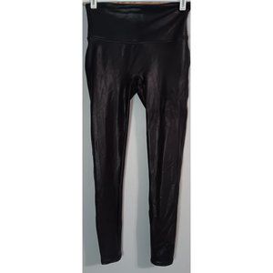 Spanx Medium Black Faux Leather Stretch Punk Rock Event Casual Leggings